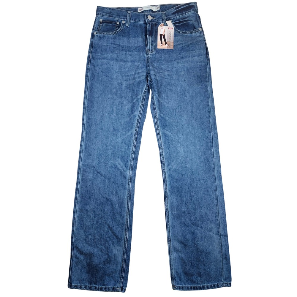 Levi's Jeans 505 Regular Fit Medium Wash Blue Denim Straight Leg Size 18